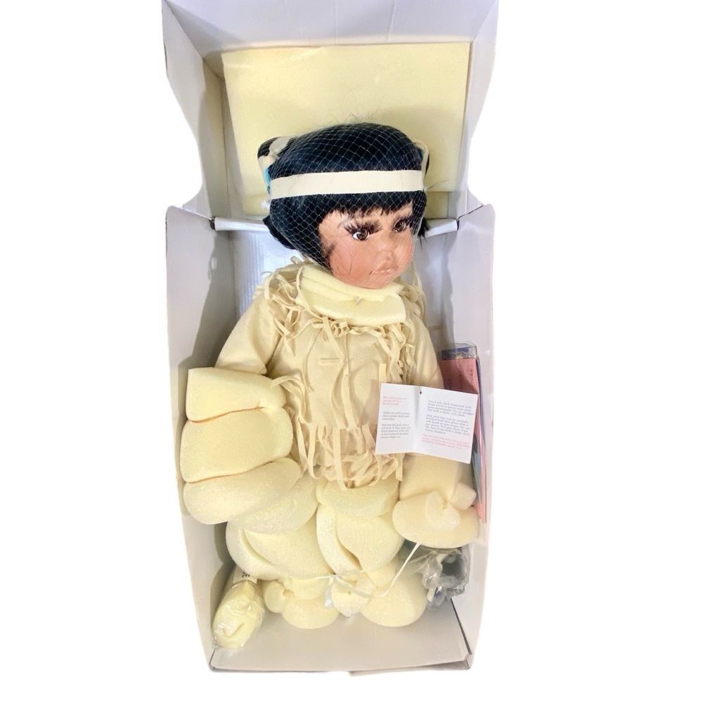 Vintage Porcelain Doll Native American New In Box Joyful Dove Paradise Galleries
